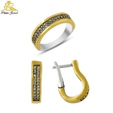 Gümüş Otantik Taşlı Set